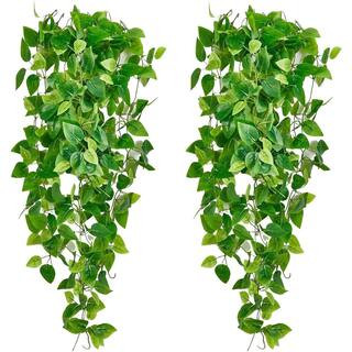 40 in. H Artificial Ivy Hanging Plants, 2-Pack, 3.6 Feet, Green, Indoor/Outdoor Decor | The Home Depot
