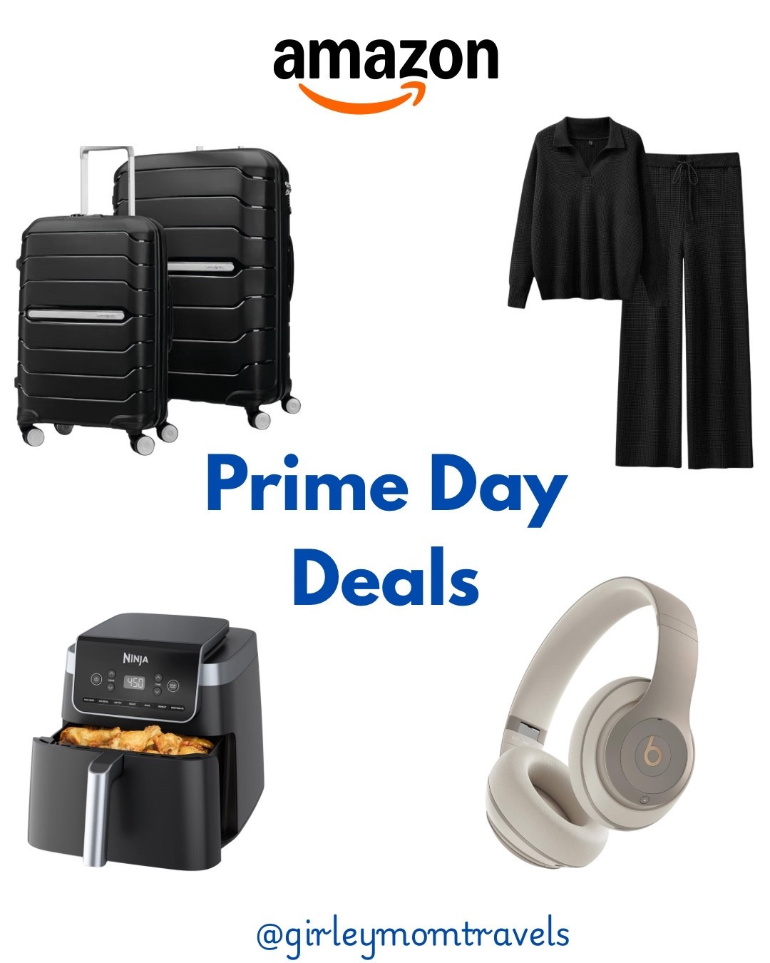 Amazon Prime Day Deals. Incredible savings on my tried and true suitcases. Too many miles to count! 2 Piece travel outfit for comfort and style.