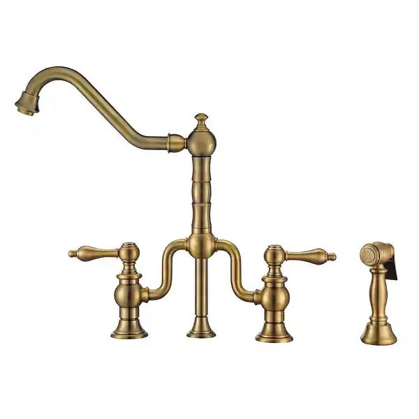 Whitehaus Twisthaus Plus 1.5 GPM Widespread Bridge Kitchen Faucet - - Overstock - 29855112 | Bed Bath & Beyond