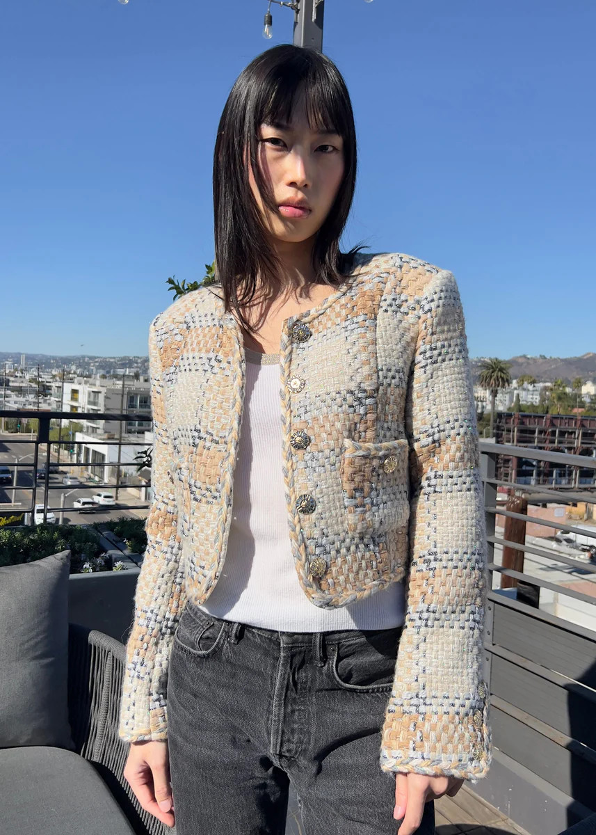 Tiffany Tweed and Lurex Jacket with Button Details | Benaar La