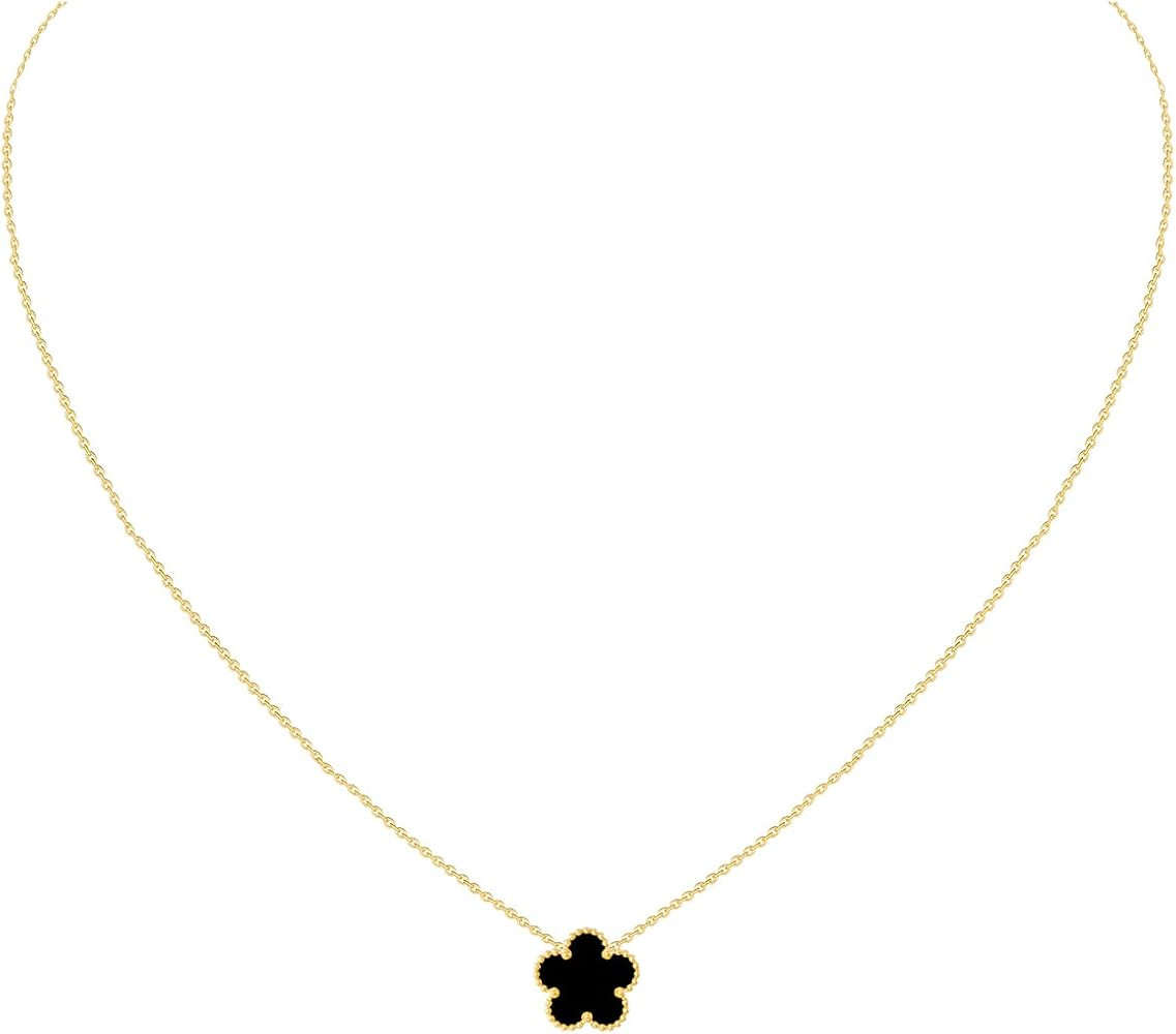 Gold Plated Stainless Steel Flower Necklace Jewelry for Women | Amazon (US)
