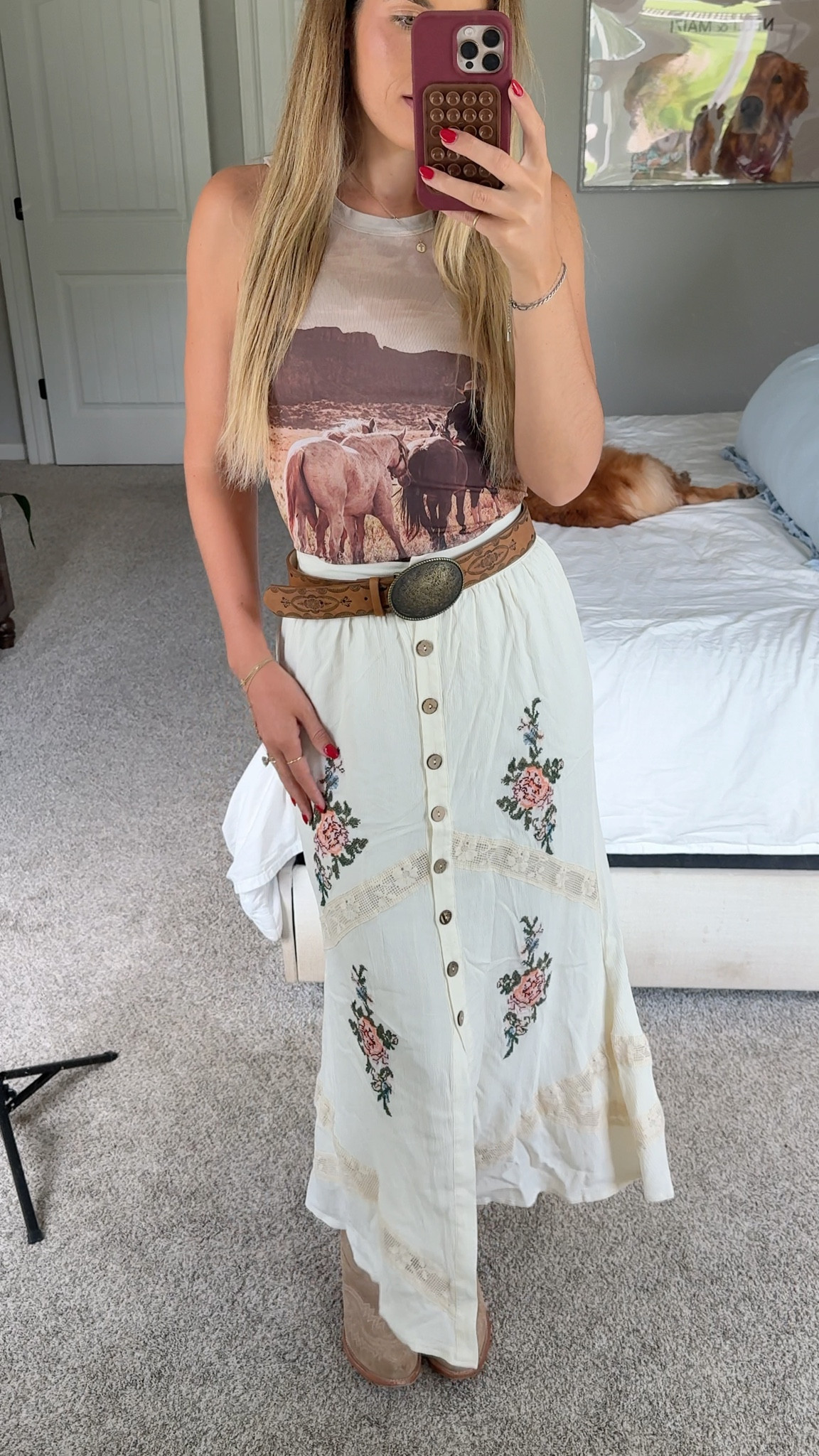 size XS in mesh horse top & XS in embroidered skirt but i could do a small too!

western fashion, country concert, cowgirl boots

#LTKootd #LTKTall #LTKgrwm