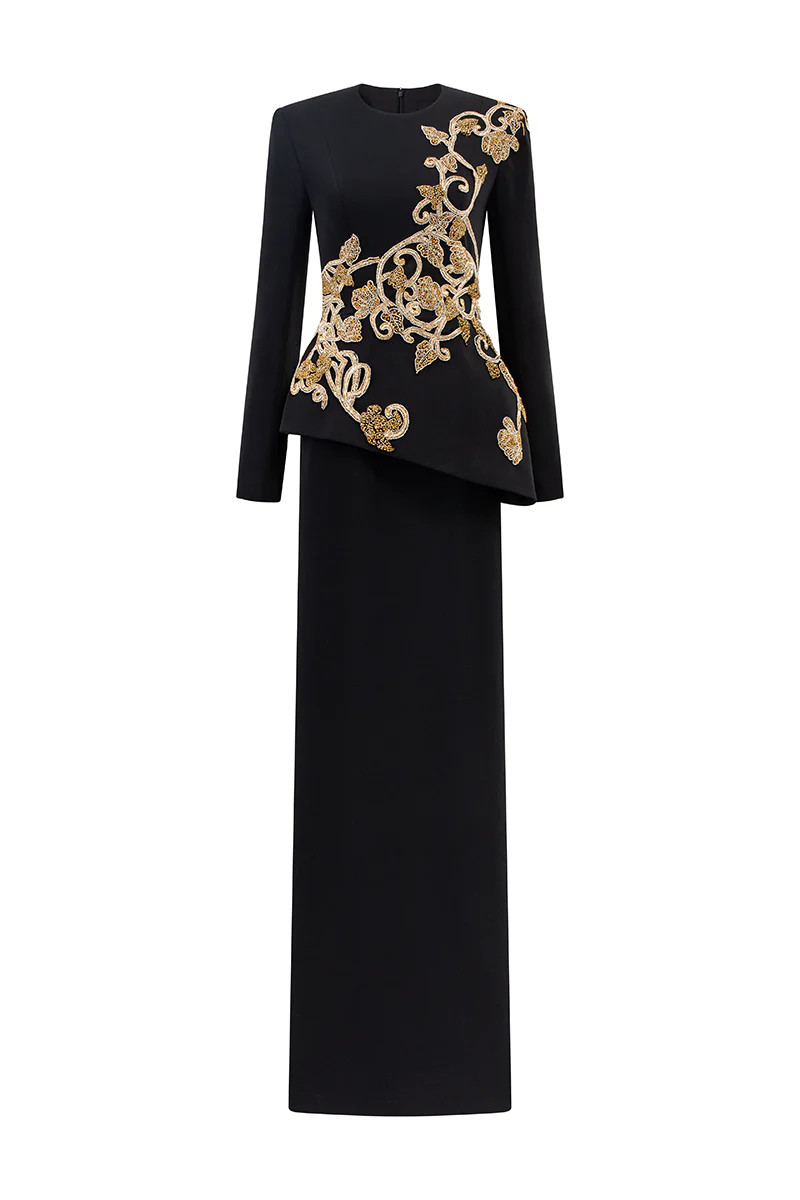 LONG SLEEVES ROUND NECK STRAIGHT DRESS | Tracy Studio | CULT MIA | CULT MIA UK LTD