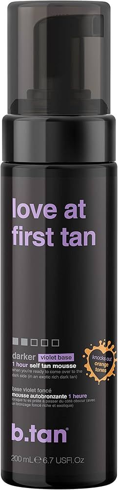 b.tan Violet Self Tanner | Love At First Tan - Fast, 1 Hour Sunless Tanner Mousse, Violet-Based, ... | Amazon (US)