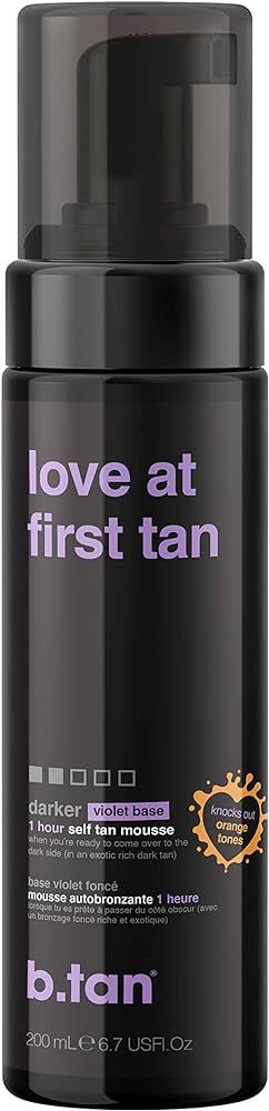 b.tan Violet Self Tanner | Love At First Tan - Fast, 1 Hour Sunless Tanner Mousse, Violet-Based, ... | Amazon (US)