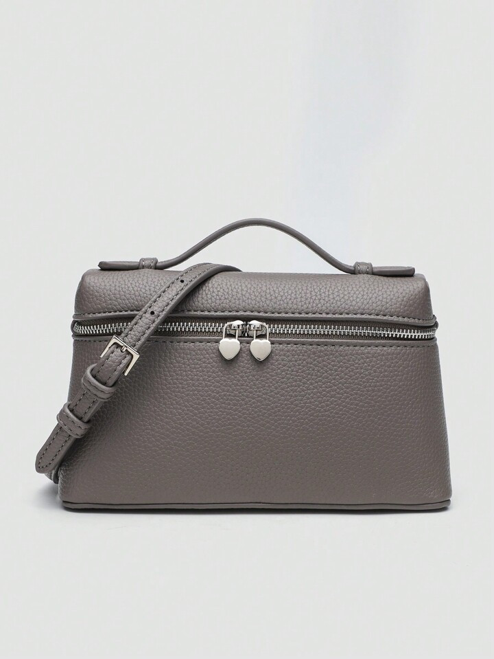 1 Pc Solid Color Litchi Grain PU Leather Square Crossbody Bag, Casual And Fashionable Everyday Us... | SHEIN