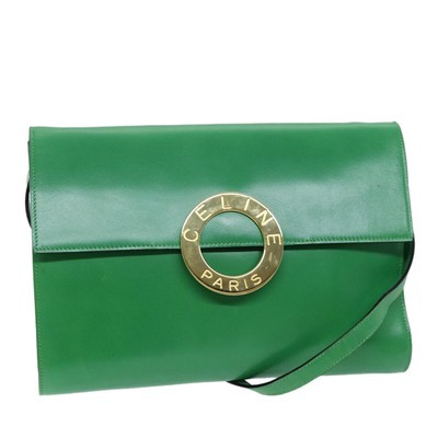 CELINE Shoulder Bag Leather Green Auth 75227A  | eBay | eBay US