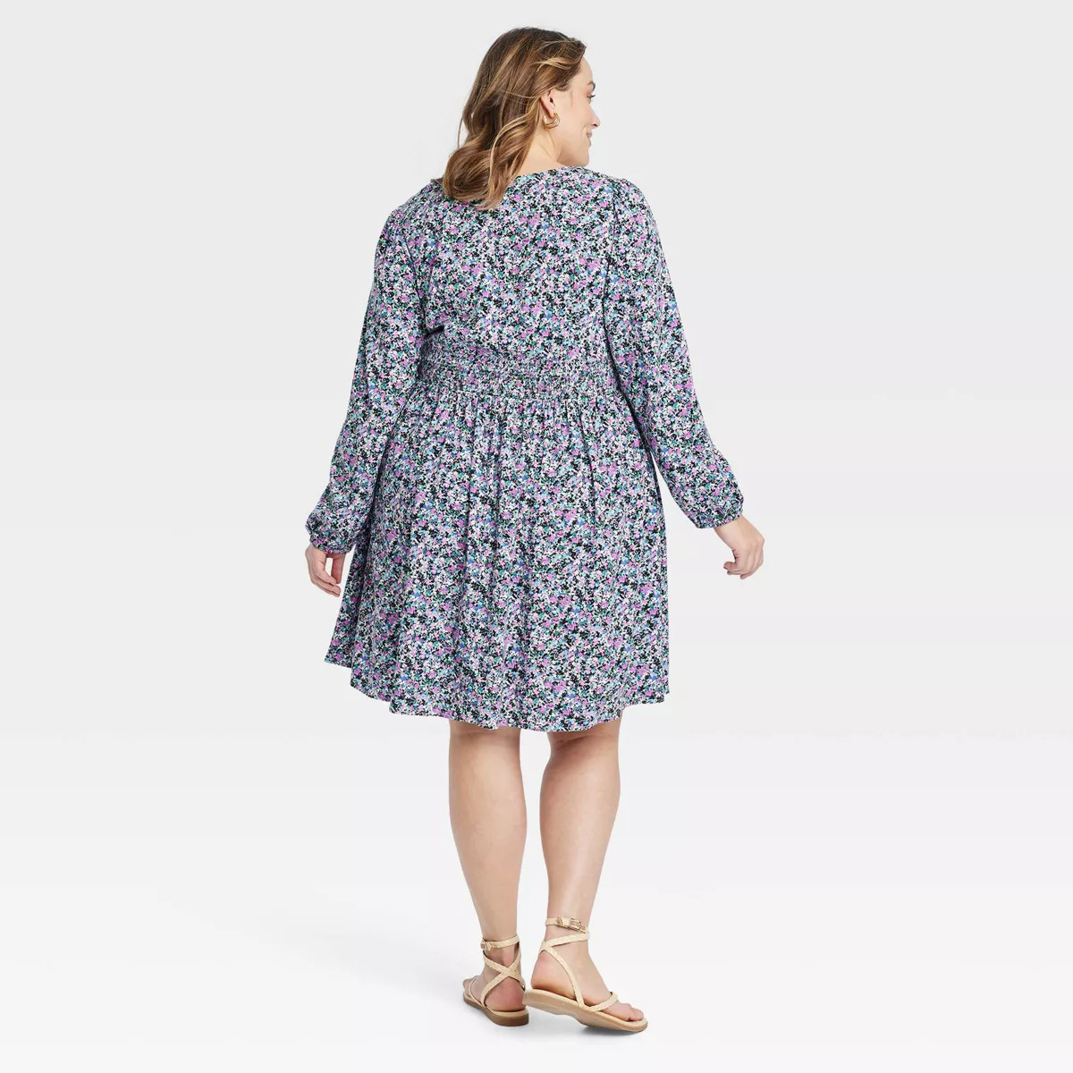 Women's Balloon Long Sleeve Corset Dress - Ava & Viv™ | Target