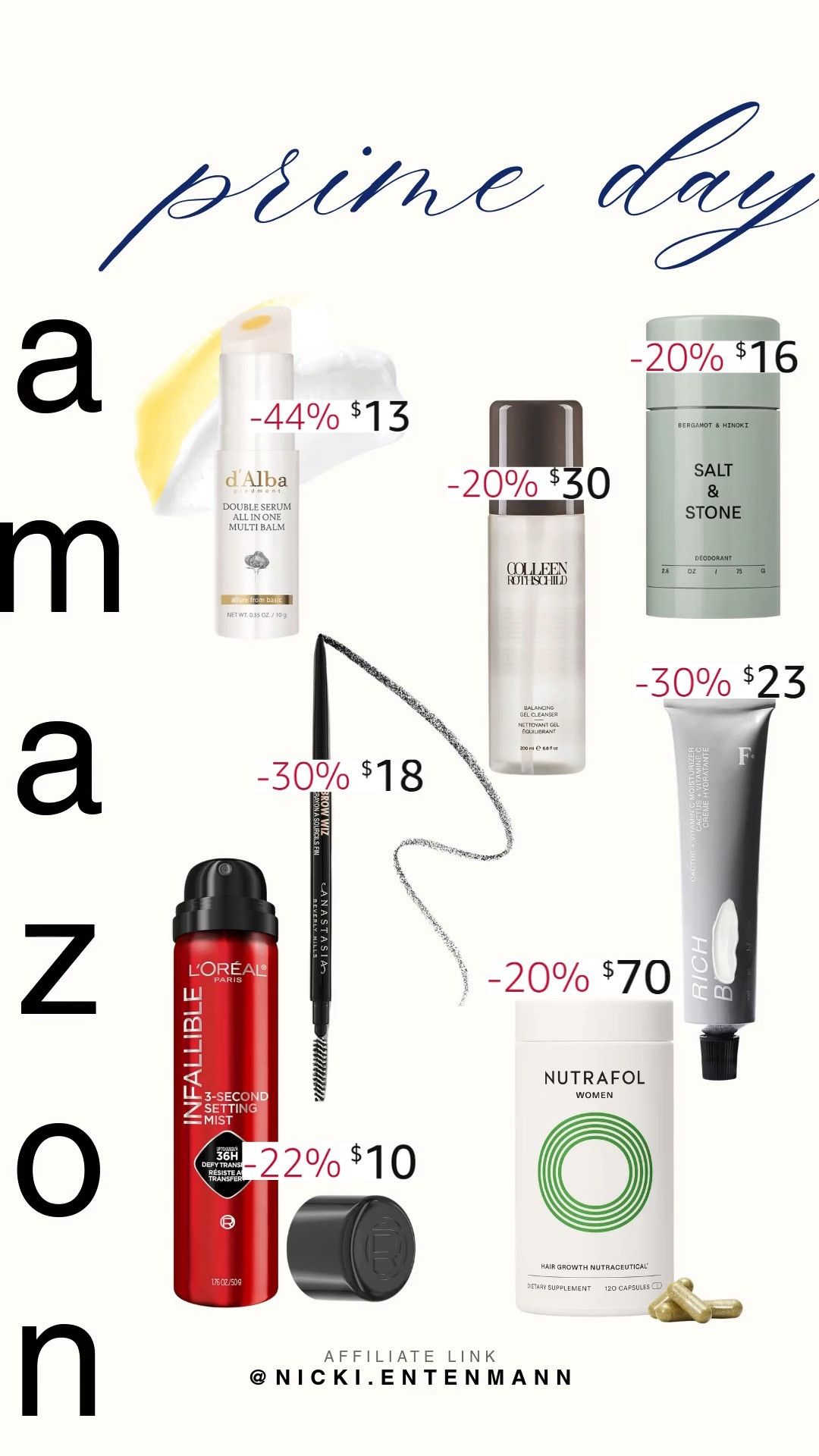 Prime Day beauty must-haves crafted for everyday brilliance. From setting sprays to hair growth supplements, they blend style, function, and confidence seamlessly for modern self-care. #primeday #beautyessentials #amazonfinds #beautydeals #hairgrowth #settingspray #selfcare #shoppingdeal #dailyessentials #modernliving 💄✨🌸 

 #LTKgrwm #LTKSaleAlert #LTKBeauty