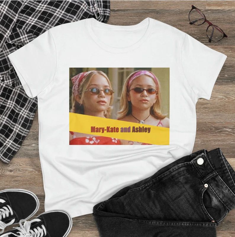 NEW Y2k Mary-kate and Ashley Olsen T-shirt UNISEX MK&A 90's Graphic Fashion Shirt Original Art St... | Etsy (US)