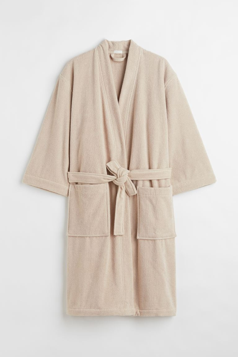 Terry Bathrobe - Light beige - Home All | H&M US | H&M (US + CA)