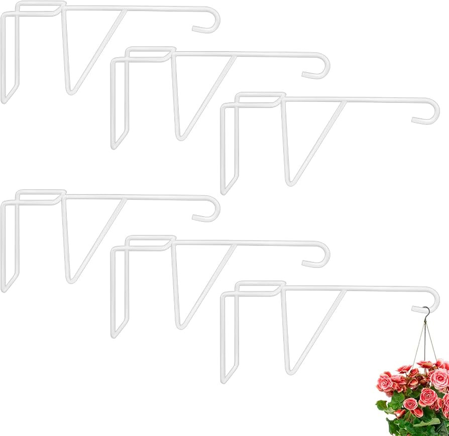 6 Pack Vinyl Fence Hooks - 5 x 10 inches Durable Patio Hangers Powder Coated Steel Fence Hangers ... | Amazon (US)
