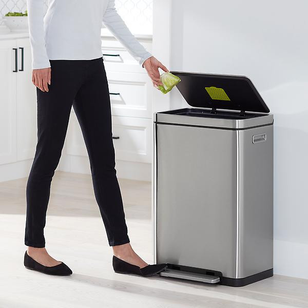 The Container Store 12 gal. Stainless Steel Step Trash Can | The Container Store