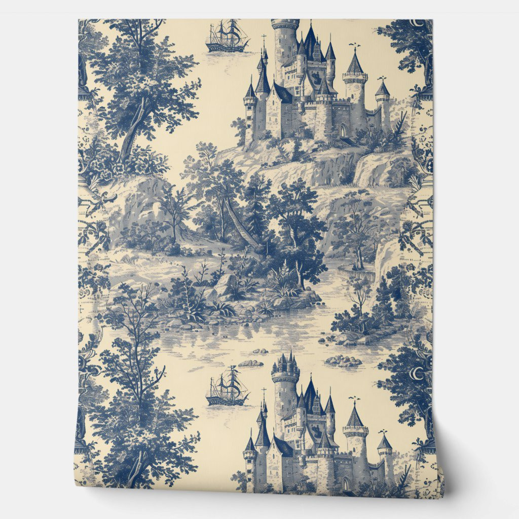 French Castle Toile de Jouy | Zazzle