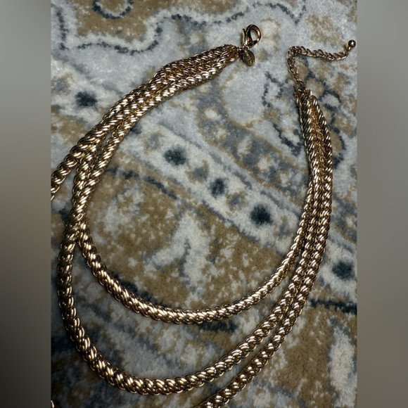 Express 3 Row Gold Braided Necklace | Poshmark