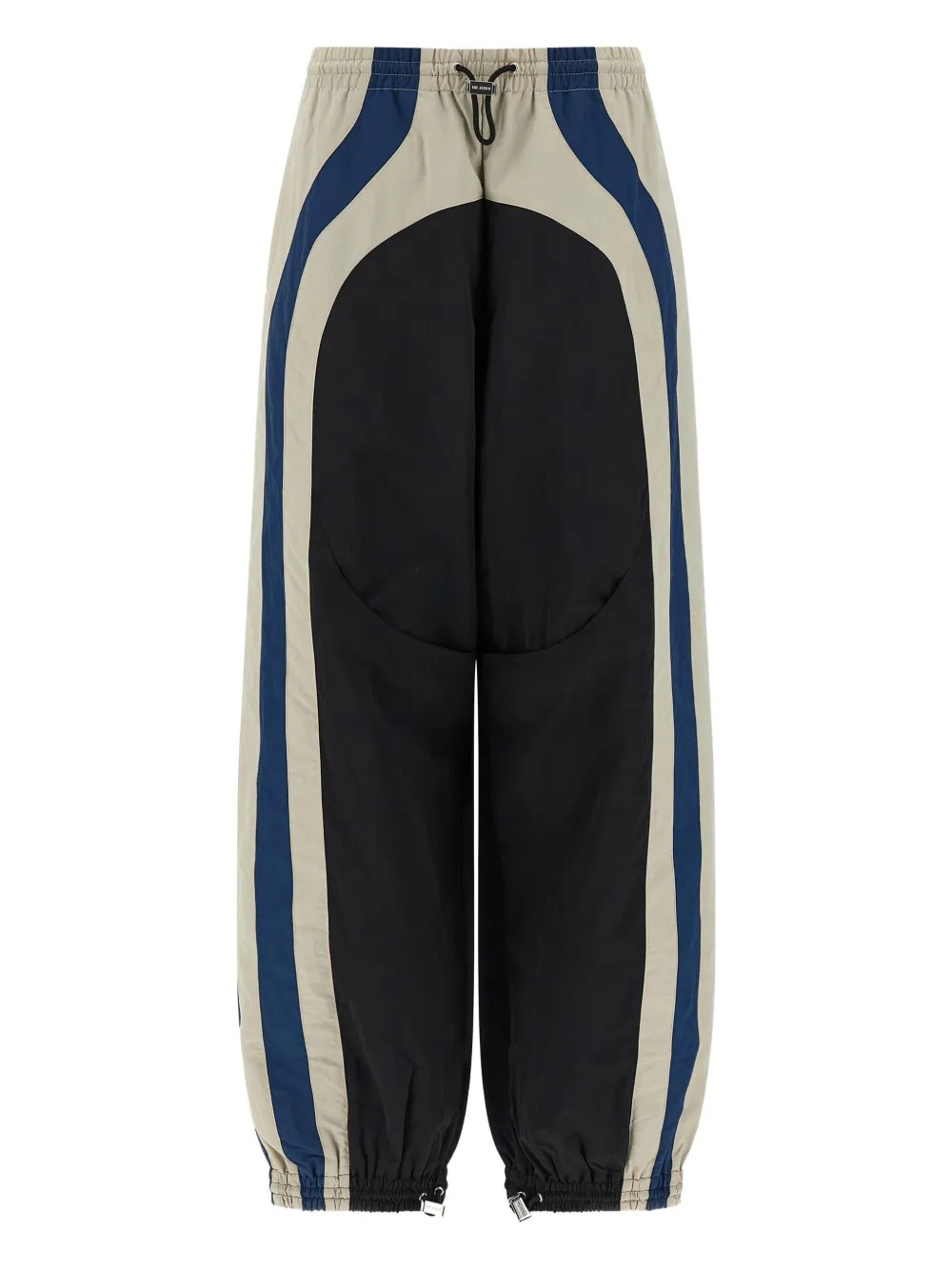 The Attico Panelled Drawstring Straight Trousers | Black | FARFETCH | Farfetch Global