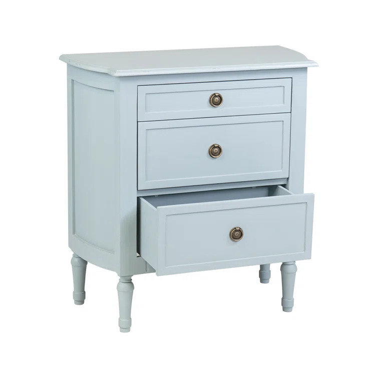 Floria 3 - Drawer Solid Wood Nightstand | Wayfair Professional
