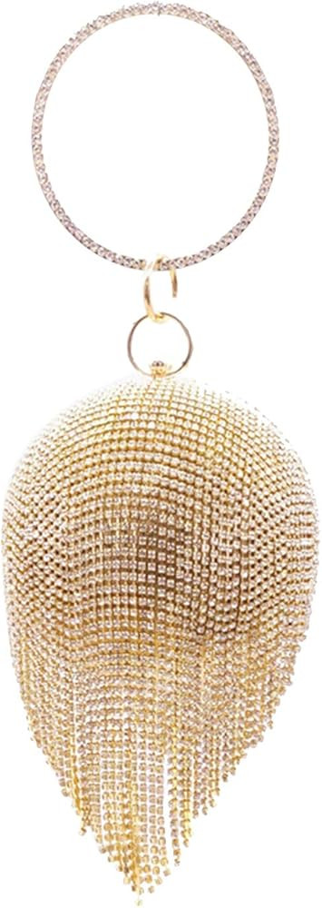 LUI SUI Women Round Ball Dazzling Crystal Evening Handbags Rhinestone Tassel Handle Purse Bags We... | Amazon (US)