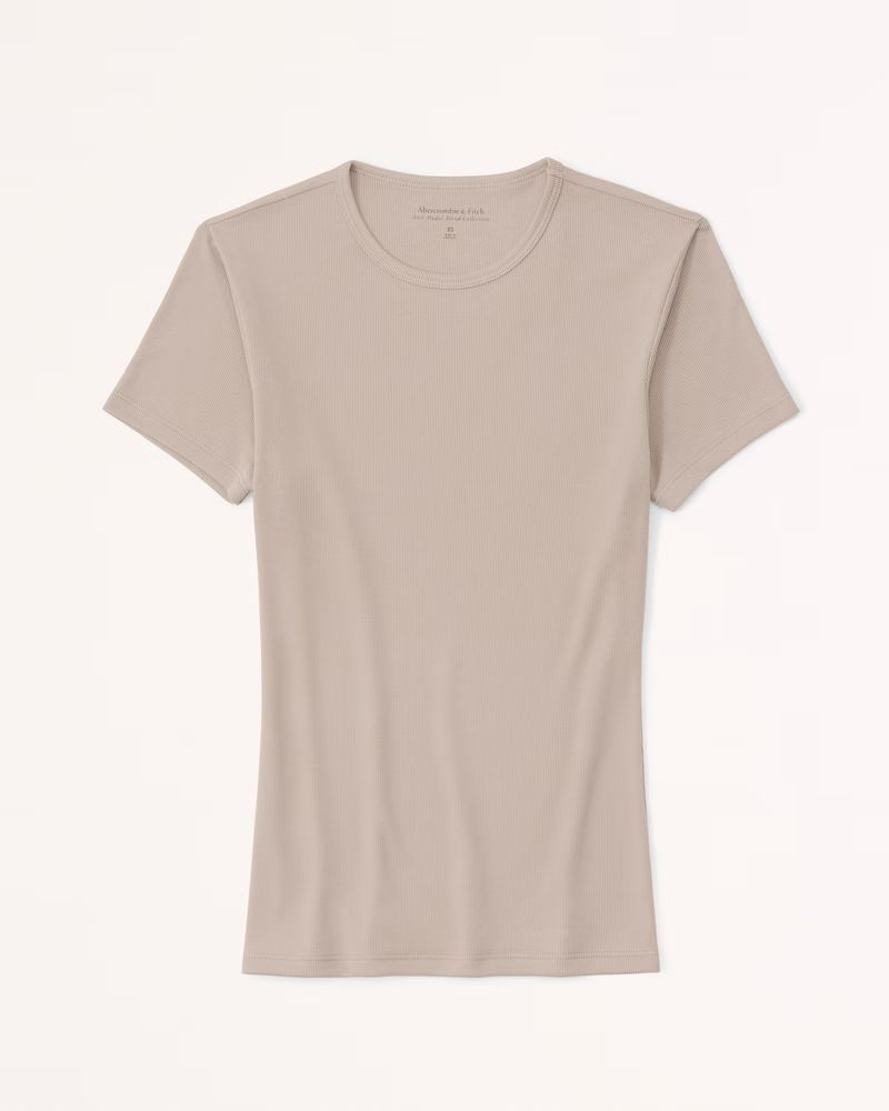 Sandwash Rib Tuckable Baby Tee | Abercrombie & Fitch (US)