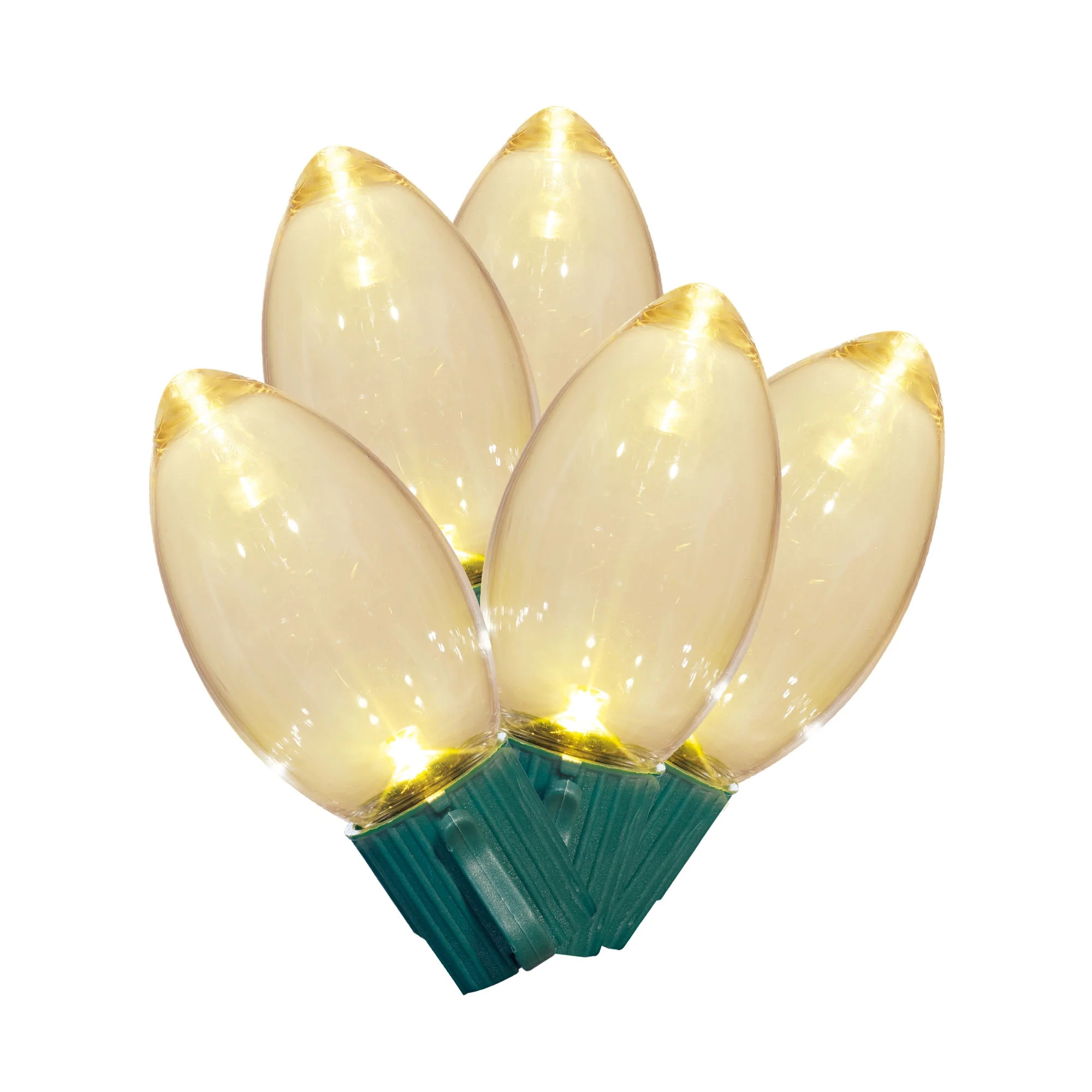 Indoor/Outdoor 25-Count LED Glitter Sparkle C9 Christmas String Lights, Warm White, 14', by Holid... | Walmart (US)