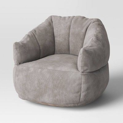 Corduroy Structured Bean Bag Chair Light Gray - Room Essentials&#8482; | Target