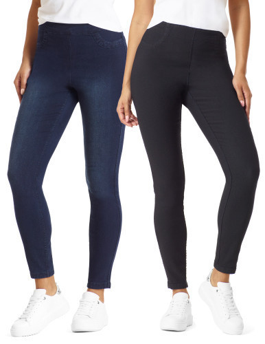 Solid Reversible Denim Legging | Hue