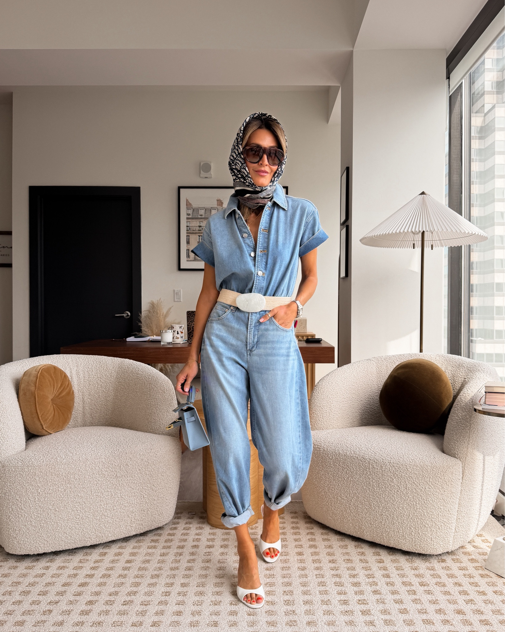 This is how I’d style the denim jumpsuit to wear in Europe or in a summer day anywhere! It’s so chic cuffed with a little heel sandal and a silk head scarf / xs 

#LTKSeasonal #LTKOver40 #LTKootd