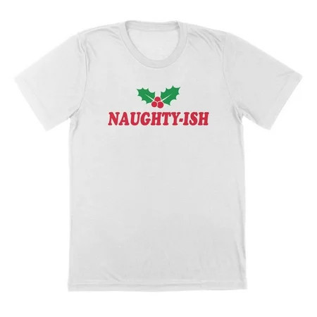 Naughtyish Holiday Christmas Graphic White Mens Cotton T-Shirt | Walmart (US)