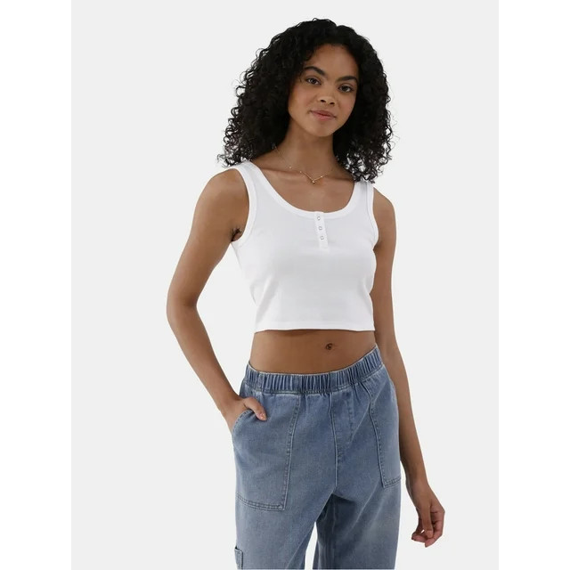 No Boundaries Henley Tank Top, Women’s - Walmart.com | Walmart (US)