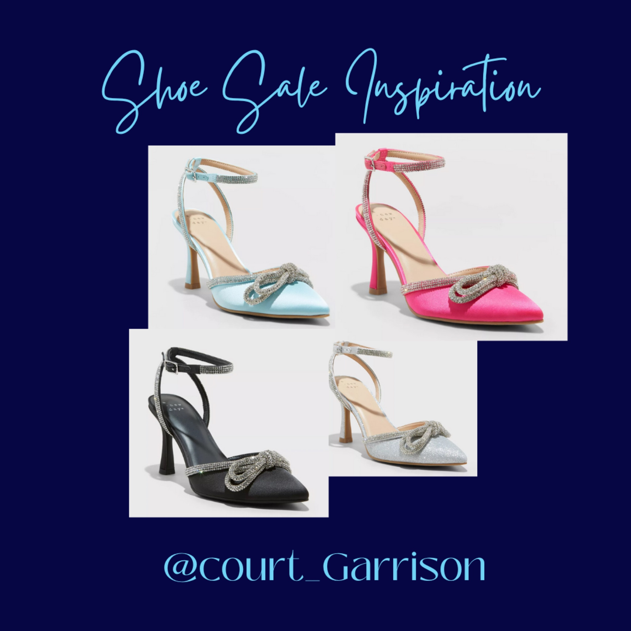 These gorgeous crystal bow heels are 30% off today for target circle week. They are so gorgeous for the holidays! As a wedding guest or for a date night this fall or winter. I’m thinking I’ll snag a couple of pairs in different colors 🎀
.
.
.
.
.
.
#fallfashion #winterfashion #fallootd #sparkleshoes #target finds #targetstyle
#shoesale


#LTKsalealert #LTKHolidaySale #LTKshoecrush