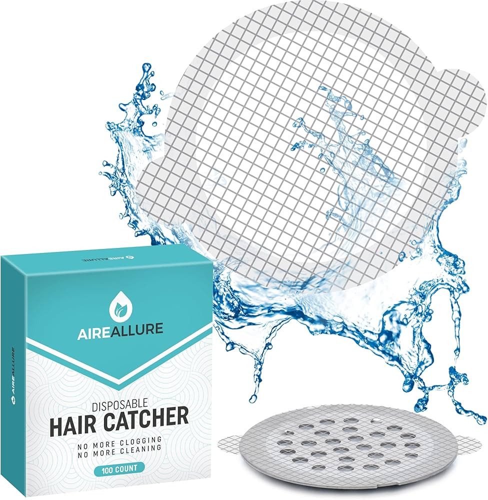100 Pack, Disposable Shower Drain Hair Catcher Mesh Stickers | Amazon (US)