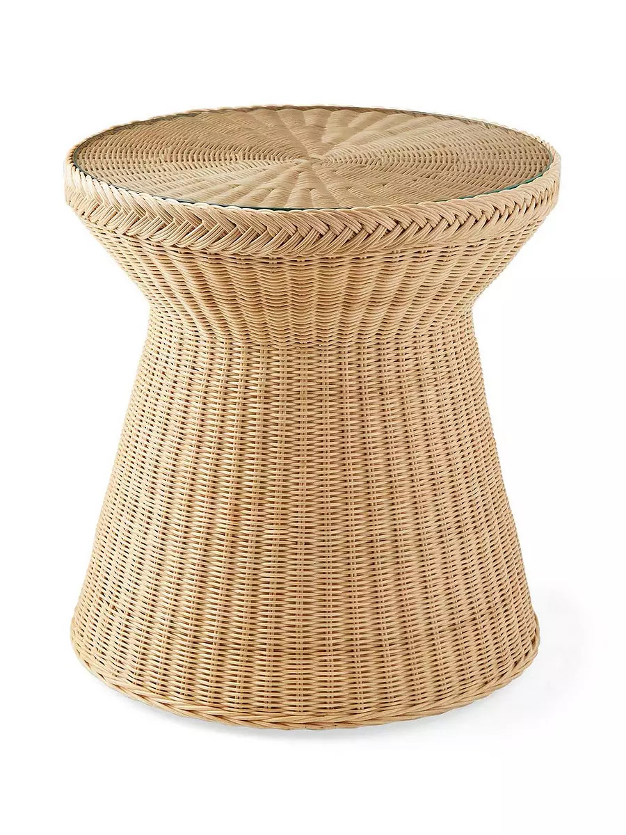 Salinas Rattan Side Table | Serena and Lily