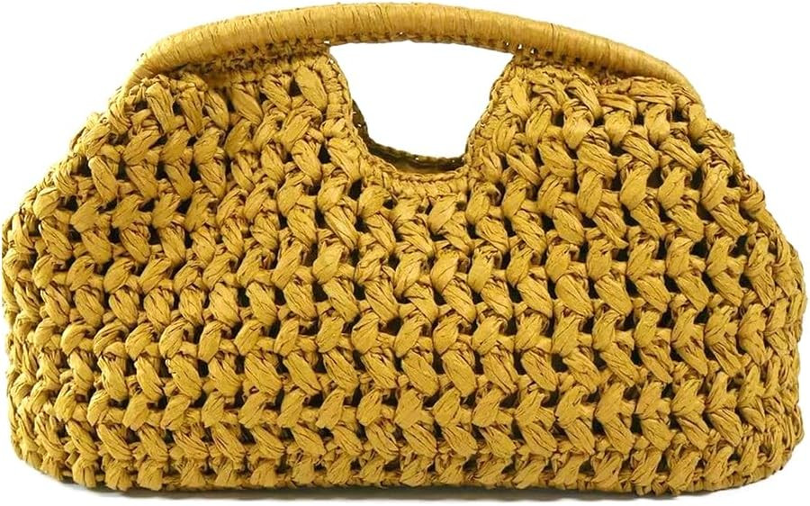 Large Straw Clutch Bag for Women Summer Satchel Purse Fashion Woven Top Hanlde Handbags for Beach... | Amazon (US)