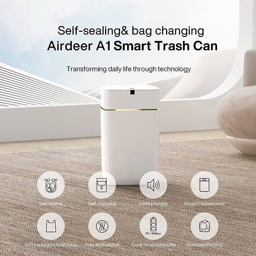 Airdeer Automatic Trash Can, 4 Gallon Self Sealing and Self-Changing Smart Trash Can, Motion Sens... | Amazon (US)