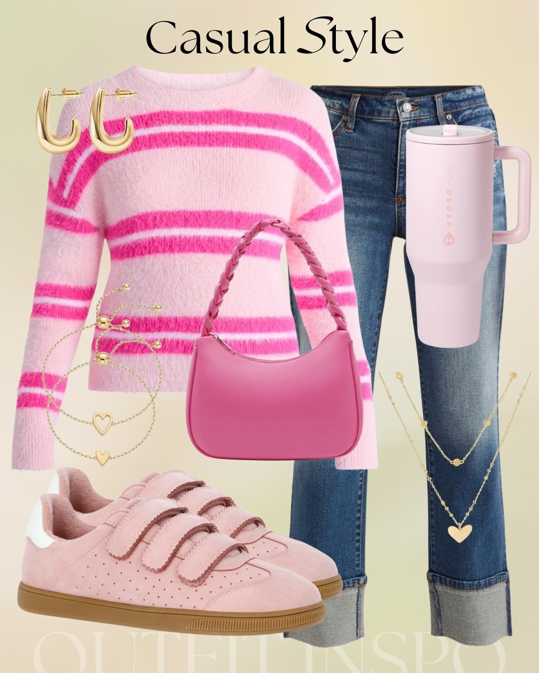 A little pink lover moment 💕 Sweater, jeans, and shoes are all Walmart! 

#LTKFindsUnder100 #LTKFindsUnder50 #LTKootd
