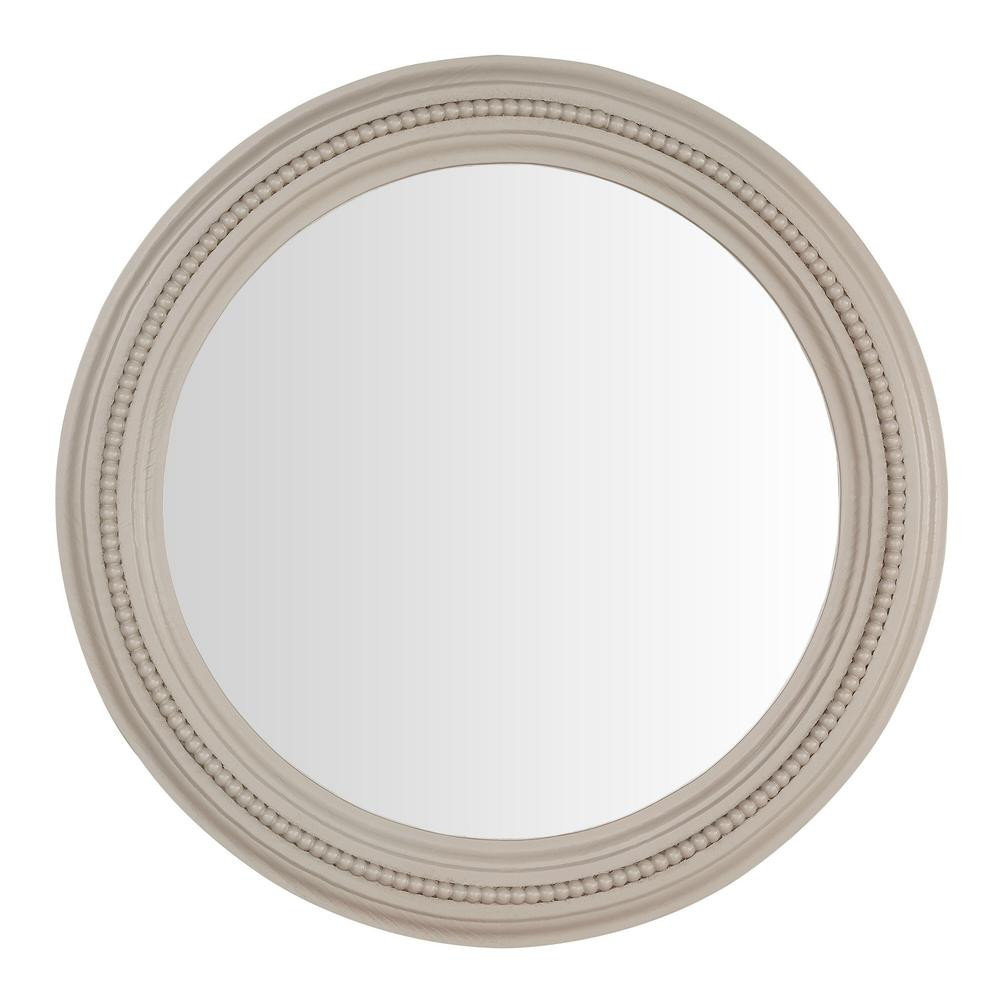 StyleWell Medium Round Biscuit Antiqued Farmhouse Accent Mirror (24 in. Diameter) | The Home Depot