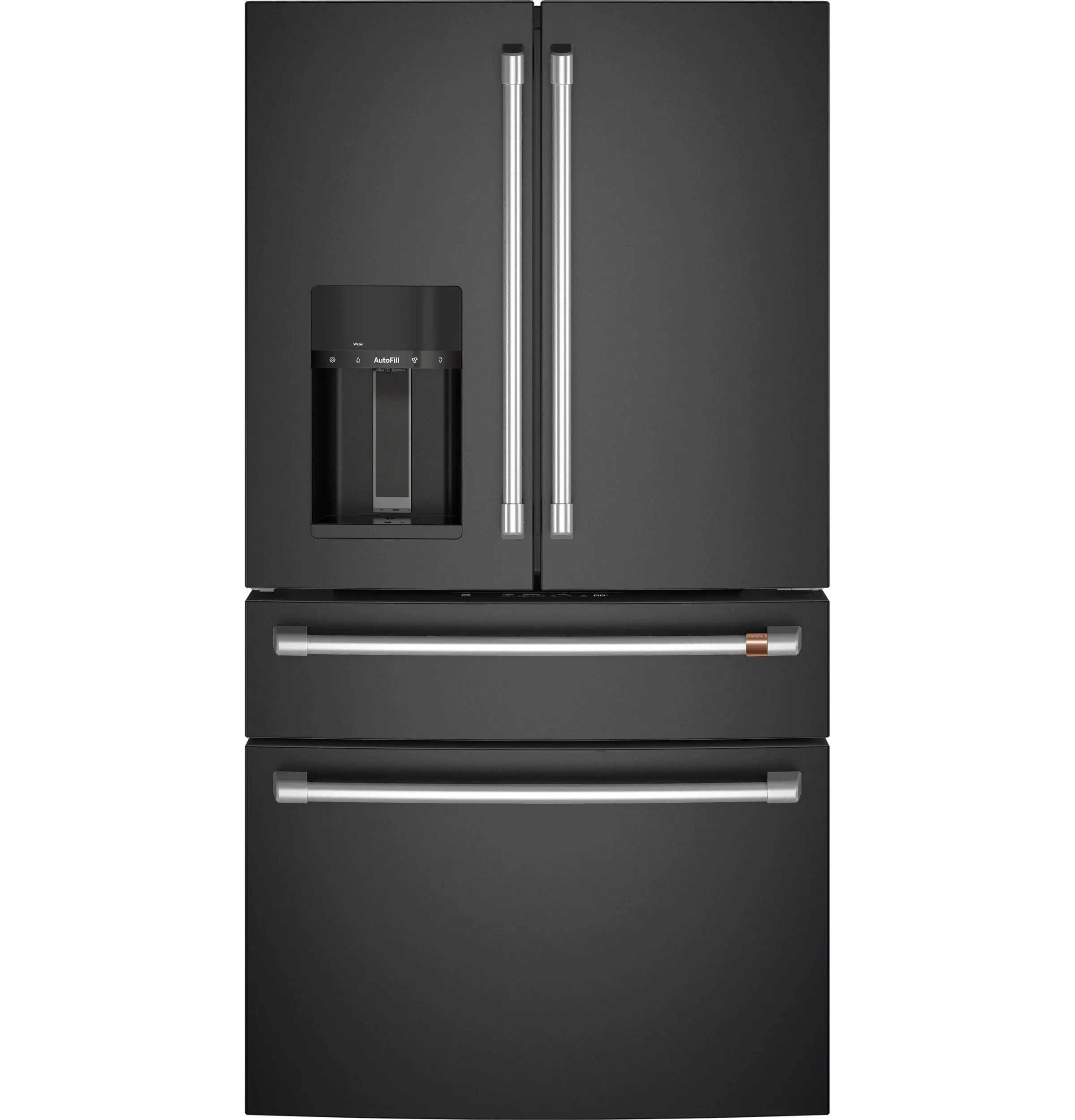 Cafe 27.8-cu ft 4-Door Smart French Door Refrigerator with Ice Maker, Water and Ice Dispenser (Matte Black) ENERGY STAR | CVE28DP3ND1 | Lowe's