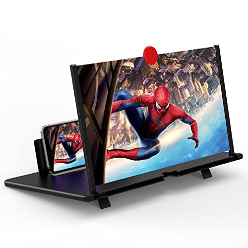 16" Screen Magnifier,3D HD Mobile Phone Magnifier Projector Screen Enlarger for Movies, Videos, and Gaming,Foldable Cell Phone Stand with Screen Amplifier,Supports All Smartphones (Black, 16inch) | Amazon (US)