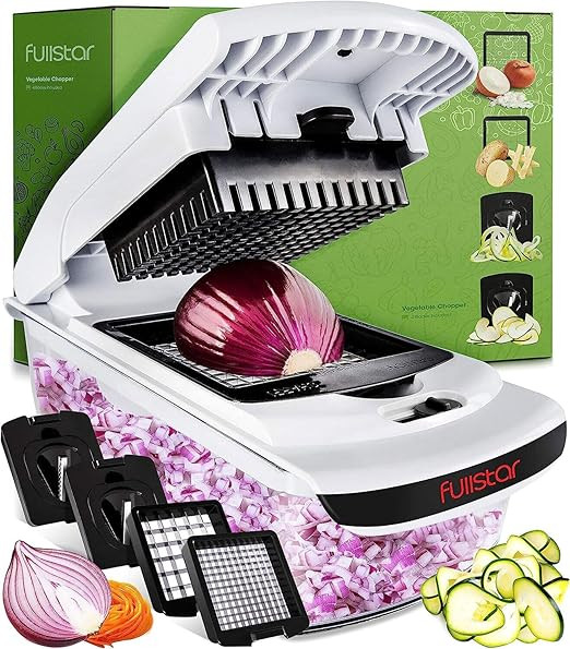 Fullstar Vegetable Chopper - Spiralizer Vegetable Slicer - Onion Chopper with Container - Pro Foo... | Amazon (US)