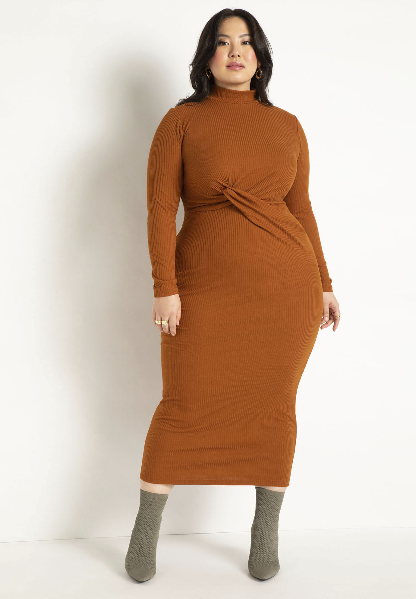 Twist Detail Ribbed Dress | Eloquii