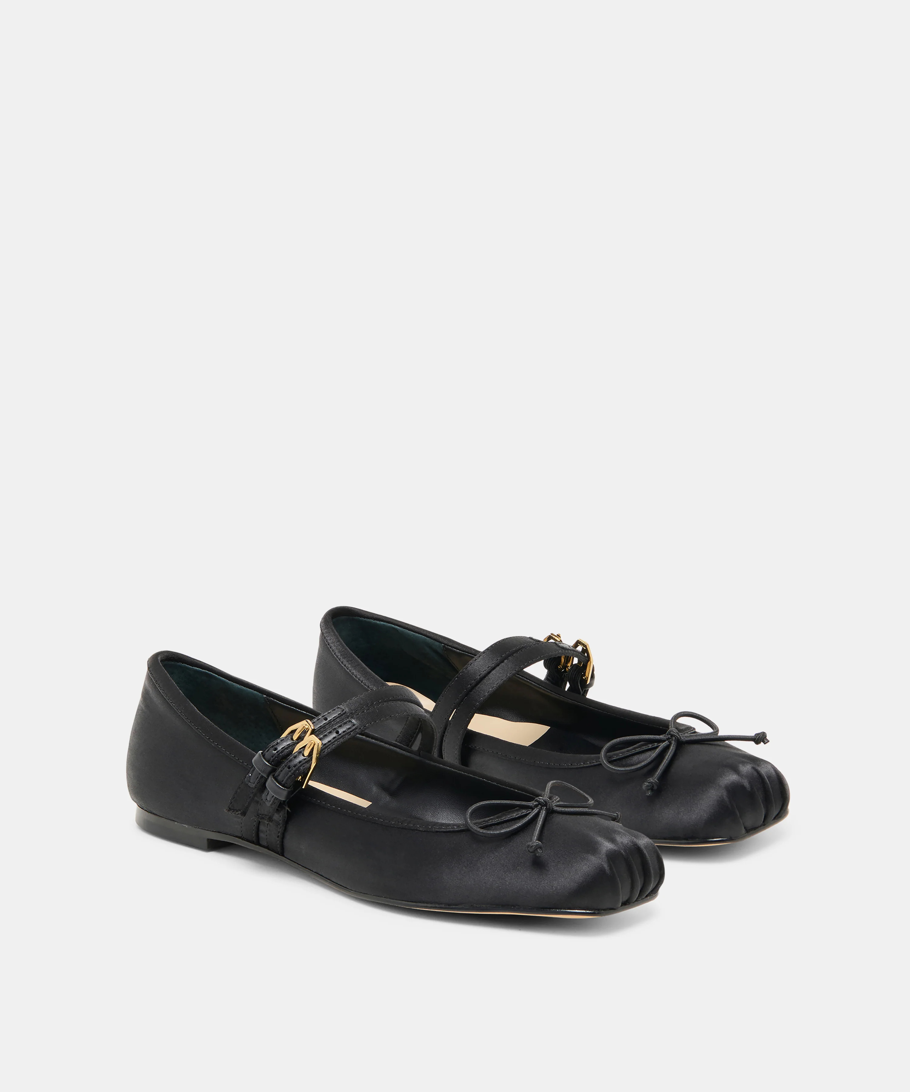Gibsen Onyx Satin Ballet Flats | Dolce Vita | DolceVita.com
