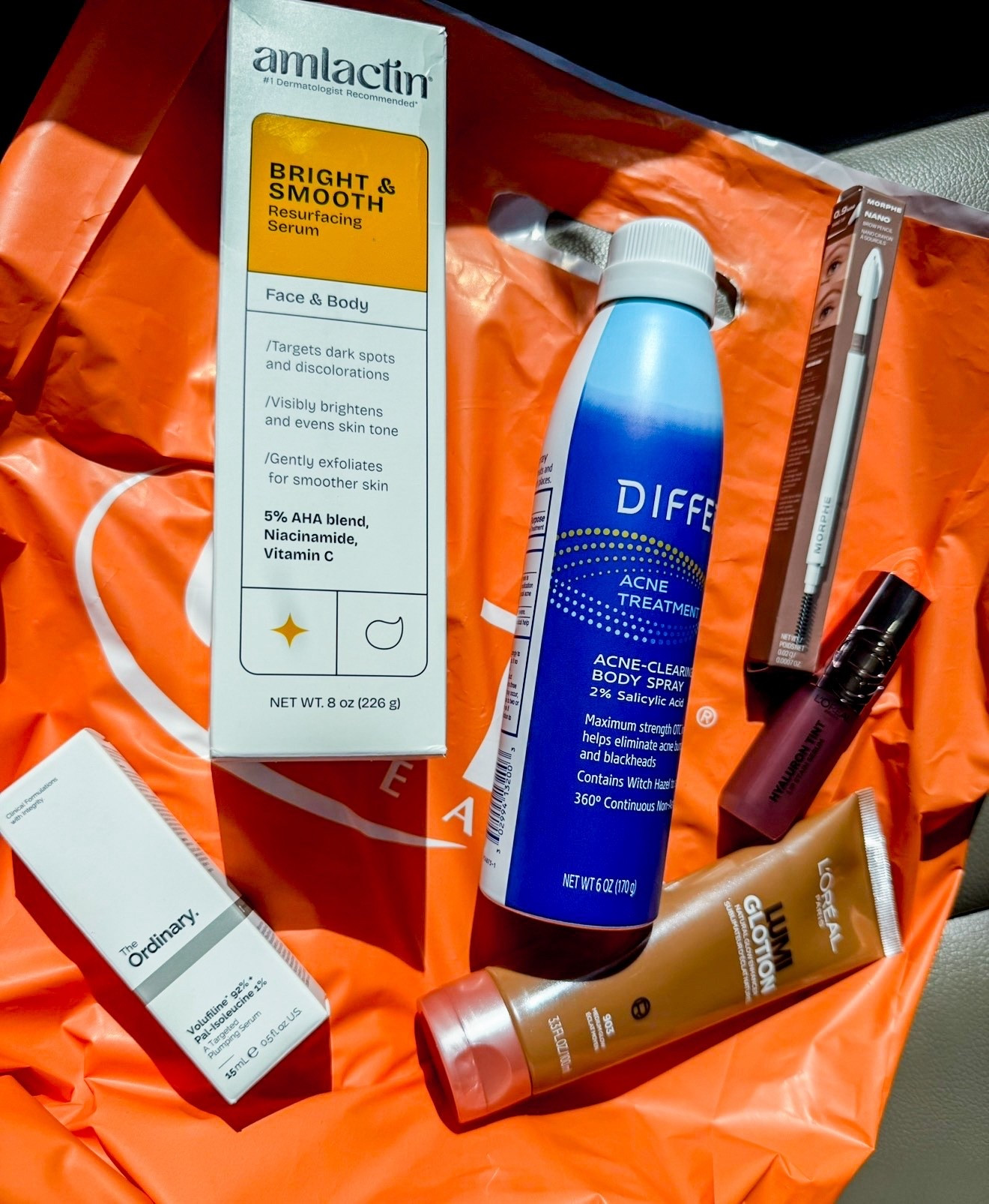 My recent Ulta haul. 
The Ordinary serum to help with smile lines 
Amlactin body serum for evening tone and smoothing. 
Differin acne clearing spray. Easy application for my son. 
Lumi Glotion (large size) the prettiest face base. Wear alone or mix with foundation
Morphe nano brow pencil for precise strokes
L’Oréal lip serum stain. Light feel pretty color  

#LTKOver40 #LTKBeauty