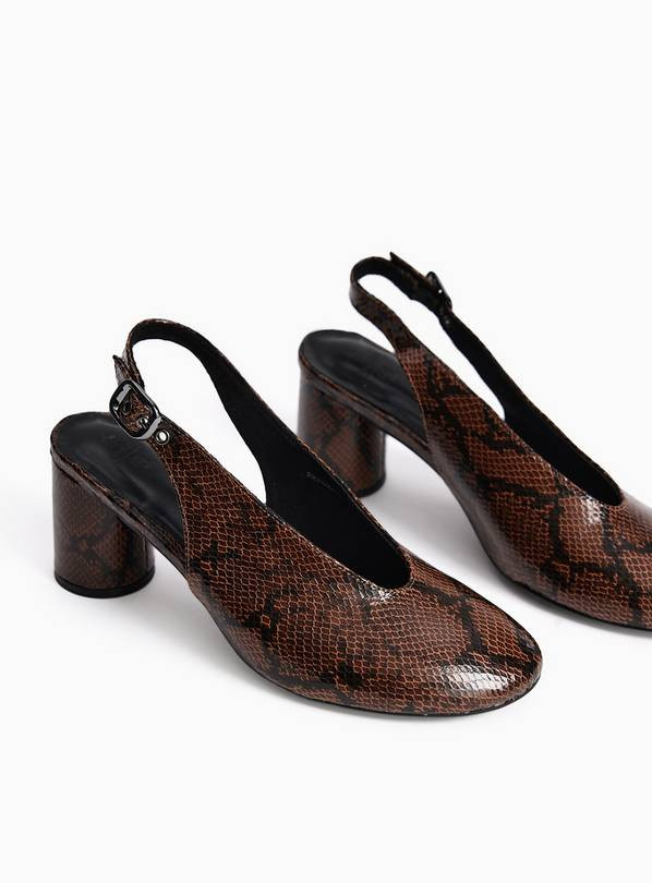 Buy Brown Swung Toe Slingback Heels 3 | Workwear | Tu | Tu Clothing