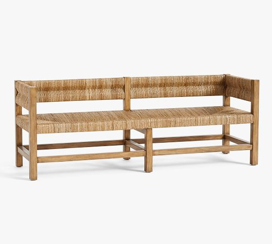 Malibu Woven Bench (64") | Pottery Barn (US)