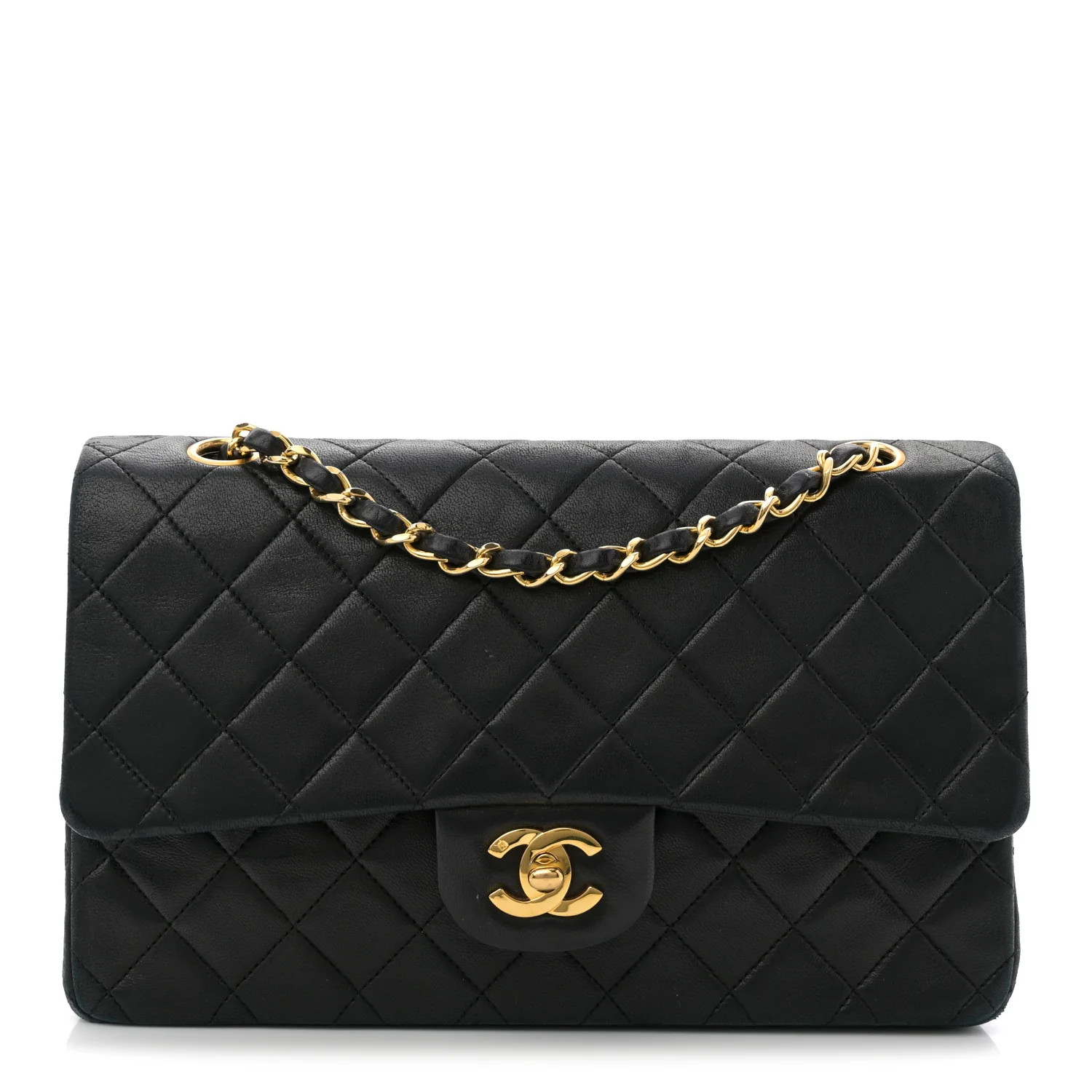 Chanel Lambskin Quilted Medium Double Flap Black 1836366 | FASHIONPHILE (US)