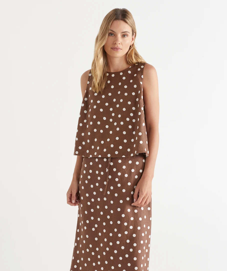 Polka Dot Sleeveless Top | Sussan