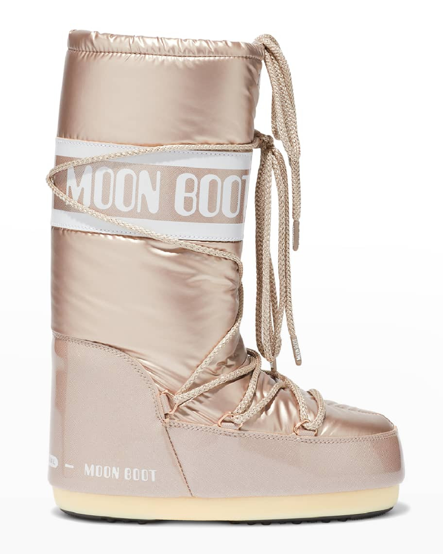 Classic Pillow Metallic Lace-Up Snow Boots | Neiman Marcus