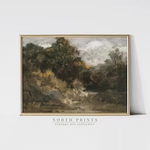 Printable Moody Country Landscape Painting | Vintage Wall Art | North Prints Shop | Downloadable ... | Etsy (US)