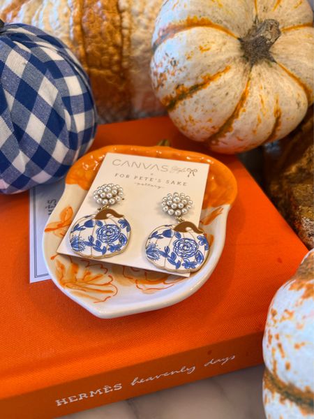 Chinoiserie pumpkin earrings. Great for fall outfits or hostess gifts. Use code Airica_20 to save 

#LTKstyletip #LTKGiftGuide #LTKSeasonal