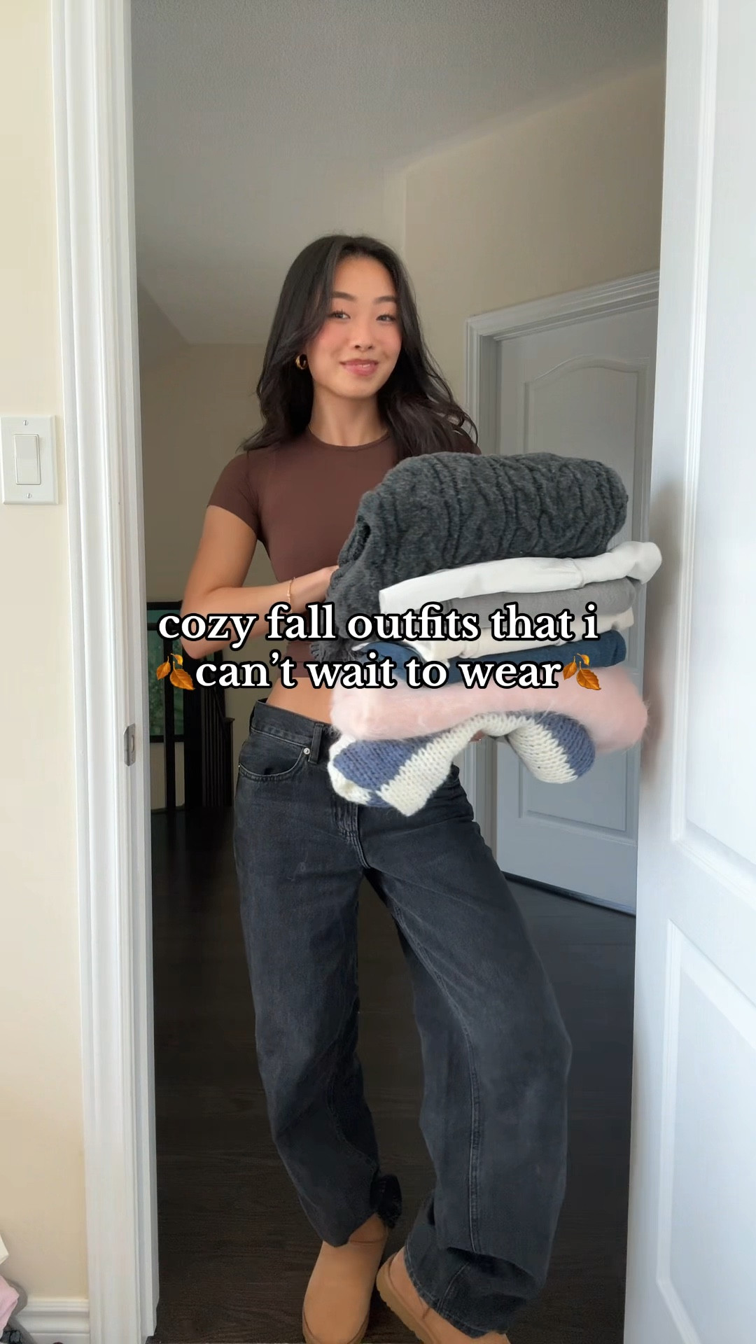 cozy fall outfits i can’t wait to wear (first pink sweater is from a brand called alvii and the white sweatpants are from Brandy Melville)